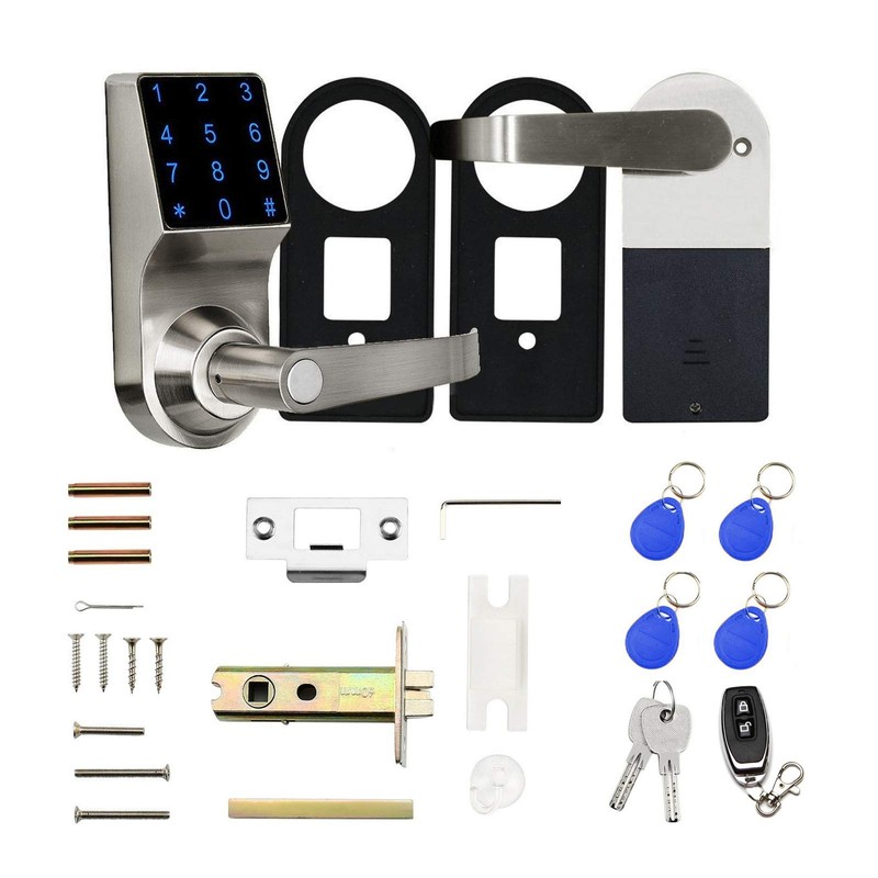 Electronic Keyless Door Lock, Keyless Entry with Touchscreen, Key Fobs,