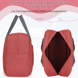 LASUK 18x13x6 Travel Bag, Foldable Travel Duffel Bag Tote, Spirit Airlines Personal Item Travel Bag, Gym Bag,Carry on Luggage Duffle,for Women and Men(Red)