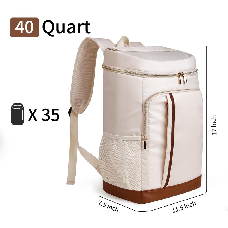 Cooler Backpack Insulated Waterproof 35 Cans,Two Compartments Backpack Cooler,Lightweight Back