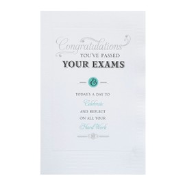 UK Greetings Passing Exams Card For Him/Her/Friend With Envelope - Certificate Style Design
