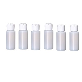 Natural Farms 1 oz Plastic Flip Top Pour Spout Bottles - 6 Pack - for Essential Oils, Perfumes, Lotions