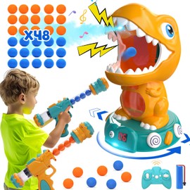 EagleStone Remote Control Dinosaur Shooting Toys for Kids 3-5 5-7 8-12, Electronic Dino Shooting Target Game with Spay, Auto Scoring, Light &Roar, 3 4 5 6 7 Year Old Boy Birthday Gift Party Favor