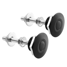 STETION Quick Release Latch License Plate Lock Clip 1.25" Diameter Aluminum Alloy Car Hood Pins Lock Clip Kit for Bumper Hood License Plate (2 Pack - Black)