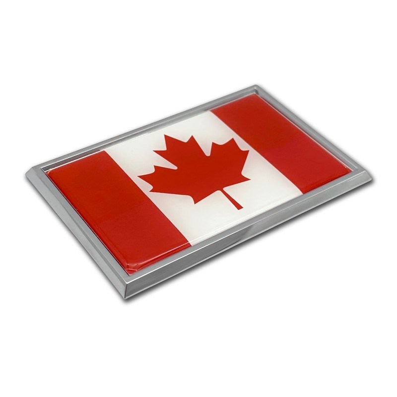 Elektroplate Premium Canadian Maple Leaf Flag Flag All Metal Chrome