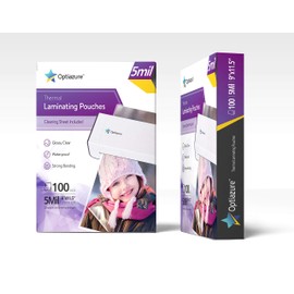 Optiazure Thermal Laminating Pouches 9"x11.5" Inches, 5mil 100Pack, Clear, Letter Size