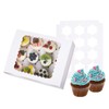 LONGTEAM 6-Set Cupcake Boxes Hold 12 Standard Cupcakes, Food Grade
