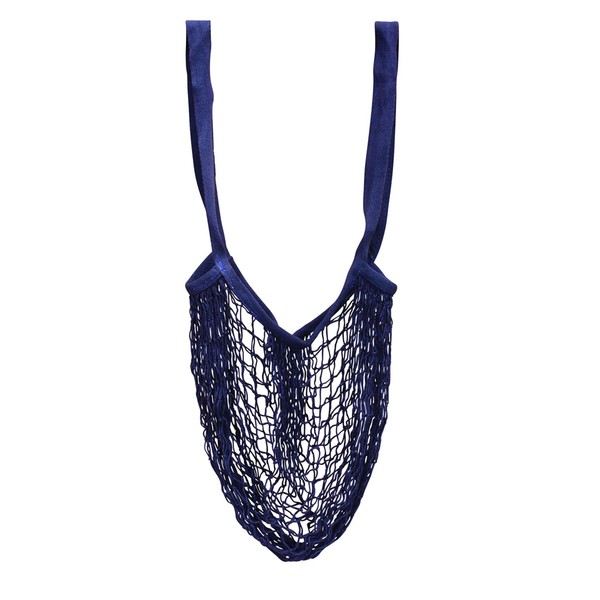 NKlaus Fishing Net Bag Made of Cotton in Navy Blue,