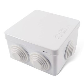 Sunnyglade ABS Plastic Electrical Junction Box IP55 Waterproof Universal Outlet Box Durable Outdoor Electrical Gang Box White （3.4 x 3.4 x 2 inch）
