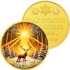 Sunlit Snow Deer Sobriety Coin | Stay Strong Sober AA