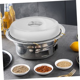 Milisten 2pcs Grill Cover Griddle Dome Cover Metal Basting Cover Grill Lid Flat Top Grill Round Basting Cover Cheese Melting Dome Protective Food Covers Stainless Steel Metal Plate Indoor