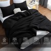 CozyLux Black Comforter Set King Size, 3 Pieces Solid Breathable