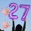 40 Inch Rose Gold Crown Number 27 Balloons, 27th Birthday