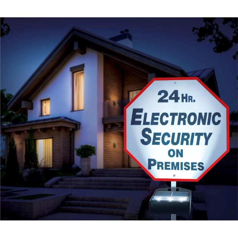 Homebrite Solar Powered Waterproof Home Security LED Deck, Yard Sign
