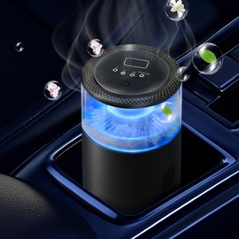 Smart Car Air Freshener,Ambient Light & Mist Fragrance,2 Pack Refill for 6 Months,Auto On/Off,3 Adjustable Modes,Black Car Air Freshener Perfect for Car,Bedroom,Office,Restrooms. (Osmanthus Orchid)