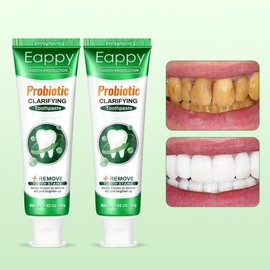 Springtok Eappy Probiotic Whitening Toothpaste Freshens breath Oral care Whitening and stain removal Prevents bad breath Suitable for people with oral odor and periodontal issues 140g - Specification: 2 pcs (Trial size)