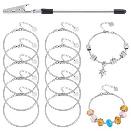 UNICRAFTALE Pack of 10 7.87 Inch Snake Chains Charm Bracelets Adjustable Snake Bracelet Chains with Bracelet Aid Heart Clasp Extension Chain DIY Bracelet Chain for Jewellery Making Gifts