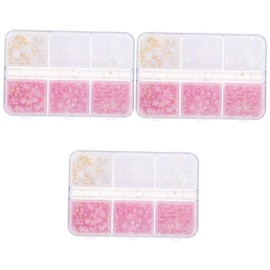 Healeved 3sets Flower Nail Charms Delicate Replaceable Nail Decorations Compartment Accessories Elegant Floral Designs for Crafts