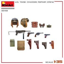 MiniArt 35481 1:35 US Tank Mechanic Crew (2) - Faithful Replica, Model Building, Plastic Kit, Crafts, Hobby, Gluing, Model Kit, Assembly, Unpainted