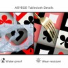 AOYEGO Poker Plaid Table Cloth Spades Square Heart Plum Flower