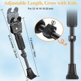 SEISSO Bike Kickstand for Kids Bike 12 14 16 18 20 inch Wheel, Adjustable Rear Mount Bicycle Kickstands, Universal Child Kick Stand for 12"-20" Wheel (Kickstand for 12 14 16 18 20 inch Kids Bike)