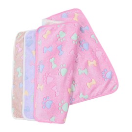Sosoport 3pcs Flannel Pet Blanket Warm Cat Dog Sleeping Mats Cozy Reusable Throw Blankets for Indoor Comfort and Home