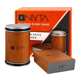 Nixta Rolling Knife Sharpener Kit – 3-Stage Manual Knife Sharpener for Kitchen, Chef & Serrated Knives – Knives Sharpener with Non-Slip Base – Knife Sharpening Kit