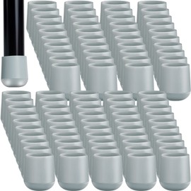 Folding Chair Leg Caps, 7/8 Inch Heavy Duty Plastic Round Chair Covers, Grey Furniture Leg Feet for Hardwood Floor Protectors (144 Pcs)