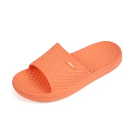FUNKYMONKEY Womens Bathroom Shower Slippers Indoor Home Beach Non Slip Sandal (6 M US, Orange)