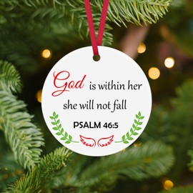 Christian Gifts for Women Daughter Granddaughter Christmas Ornament Bible Verse Gift Ceramic Ornament Religious Ornaments Inspirational Spiritual Gift for Women Faith Christmas Ornaments for Girls