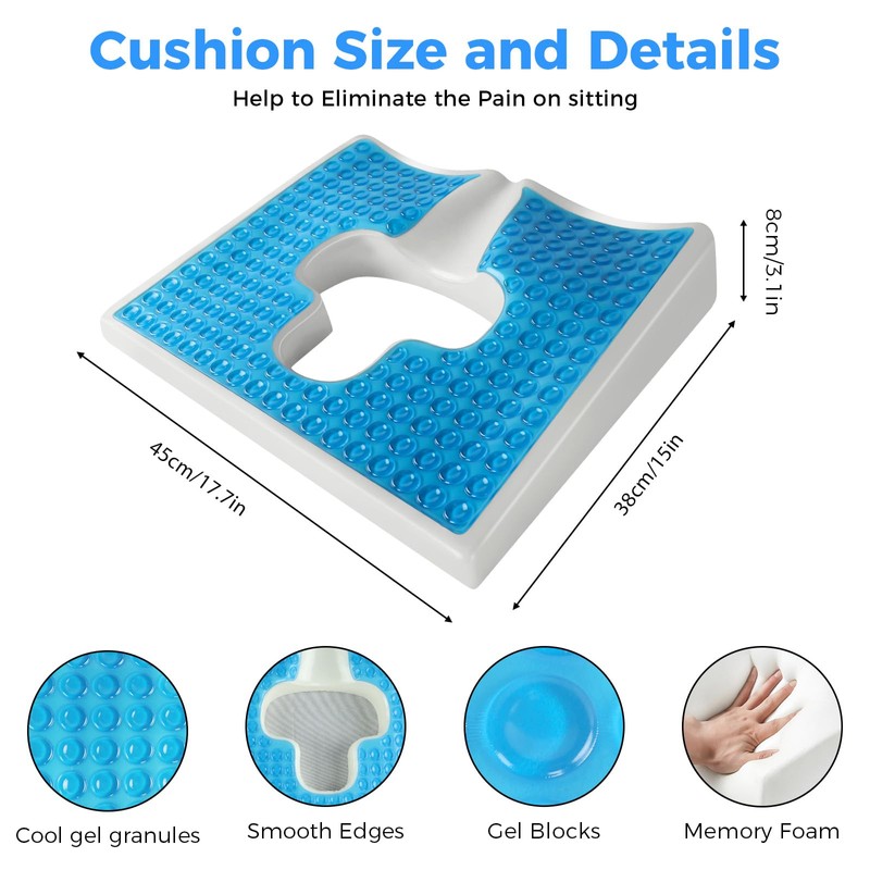 Bed Sore Cushions for Butt, T Shaped Triangular Slope Design