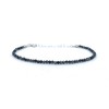 Damenarmband Snowy Obsidian Naturstein 2 mm dick 925er Sterlingsilber verstellbar