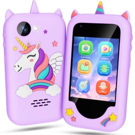Lapare Kids Toy Phone, Christmas Birthday Gifts for Girls Age 3-8, Educational Smartphone with Dual Camera, Game, Music Player, 32GB Card
