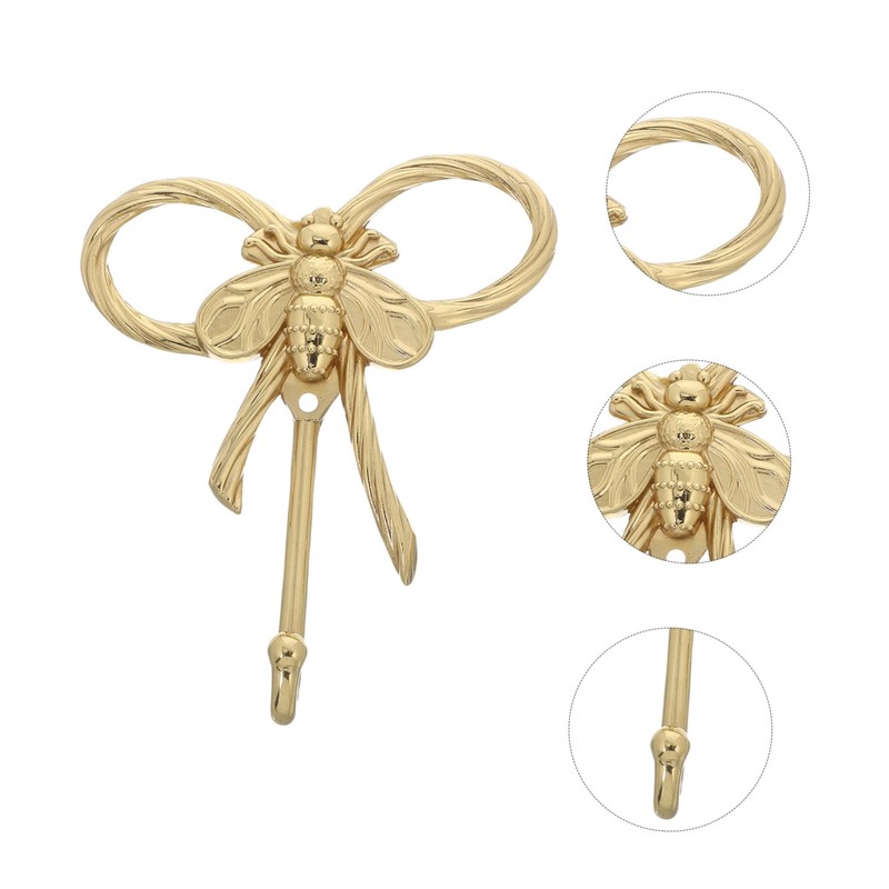 CHILDWEET Bee Wall Hooks Creative Gold Brass Coat Hangers Multi