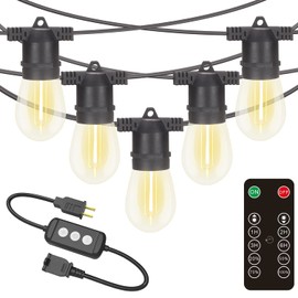 alitade 96FT LED Outdoor String Lights with Dimmer & Timer, Shatterproof IP65 Outdoor Lights for Patio Lights Outdoor Waterproof, Outside Lights for Outdoor Lighting, Hanging Backyard Porch Lights