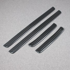 Beautost for Toyota New Camry 2024 2025 Outside Door Sill Scuff Plate Guard Cover Trim Stainless Steel (Carbon Fiber Black)