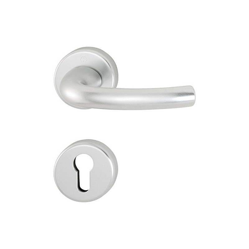 Hoppe Tokyo Door Handle Set with Rosette PZ Cylinder, Silver
