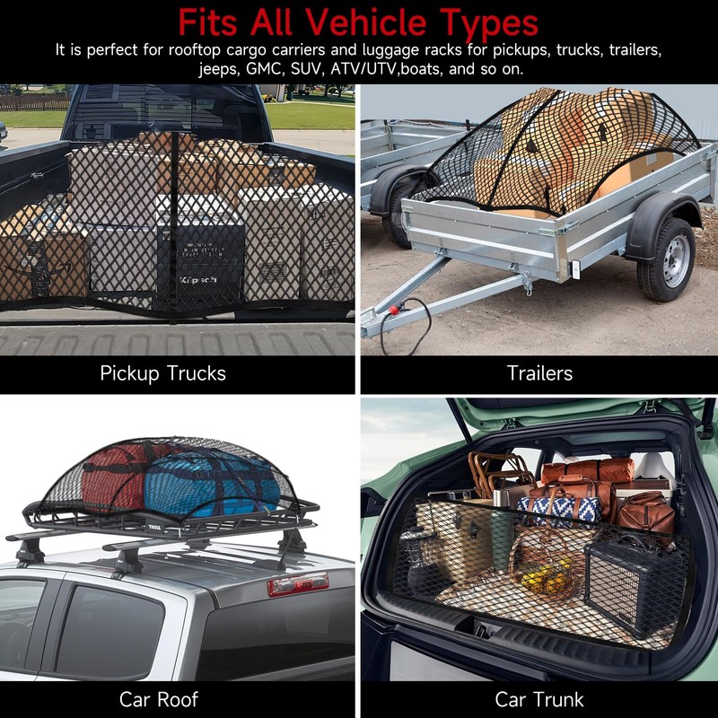 Ezfilet Highly Elastic Cargo Net - Double Layer Truck Bed