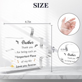 Brother Gifts,Gifts for Brother,Brother Christmas Gifts,Presents for Brother,Big Brother Gifts,Brother Gifts from Sister,Acrylic Block,Gifts for Brother Adult,Brother Birthday Gifts for Brother