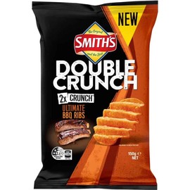 Smiths Double Crunch Ultimate BBQ Ribs 150g (Wholesale Case $4.56 x 12 Units)