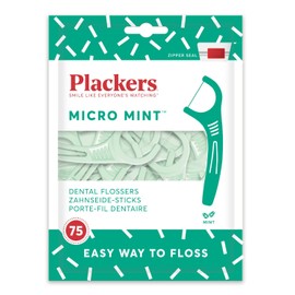 Plackers Dental Flossers Micro Mint, Green, 75 Count