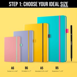 Scribbles That Matter Notebook A5 Dotted - Your 150 Pages Bullet Dotted Journal Leak-Proof 120gsm Thick Paper for Work Hardcover Notebook Dotted (5.75 x 8.5), Bottle Green