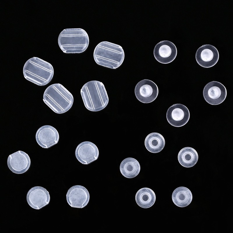 Maxdot 100 Pieces 4 Size Earring Back Pads Clear Silicone