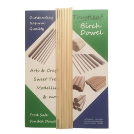 Trustleaf 4mm x 30cm Birch Hardwood Wooden Dowels (10 Dowels)