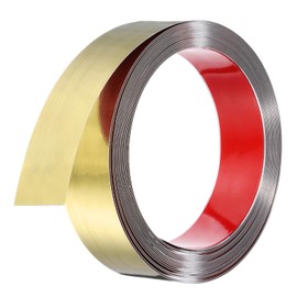 MECCANIXITY Gold Trim Peel and Stick, Self Adhesive Mirror Trim Border 32.8ft x 1.6" Stainless Steel Mirror Finish Molding Tape Strips for Wall Cabinet Tile Edge Molding