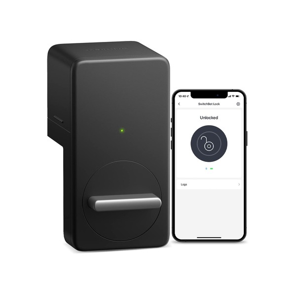 SwitchBot Smart Lock, Bluetooth Electronic Deadbolt, Keyless Entry Door Lock for Front Door, Compatible with WiFi Bridge (Sold Separately), Fits Your Existing Deadbolt,for Airbnbs Vacation Rentals