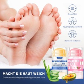 Shefave Anti-Cracking Foot Cream, Pack of 2 Foot Cream Stick, 60% Urea Foot Cream and Urea Repair Plus Foot Cream, Foot Cream Very Dry Feet Callus, Moisturising & Crack-Free Foot Cream
