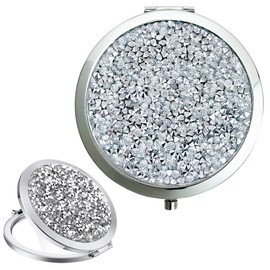 OUDQFCJ Namalu 1 Stück Frauen Inspirational Compact Makeup Spiegel, Dankeschön Geschenk für Kollegen, Compact Makeup Spiegel, Taschenspiegel mit Vergrößerungsfunktion, Weihnachten (Chrom)