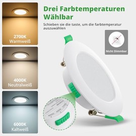 HOMEOW HOMEOW 20er Set LED Einbaustrahler 230V 7W Warmwei? Neutralwei? Kaltwei? LED Spots 230V, 75C90mm Lochma?, Led Einbauleuchten Deckenspots Einbauspots Einbau Spotlight Ultra Flach IP44 fr Badezimmer