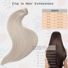 Extensiones De Cabello Liso Con Clip, Cabello Humano Real 100%
