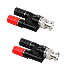 Kaslaider 2pcs BNC Male to Dual 4mm Banana Female Binding Post, RF Coaxial Splitter Double Connector Jack, BNC to Binding Post Splitter for Oscilloscope Cable, High Accuracy